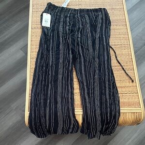 Billabong Black and White Striped Swim Coverup Pants